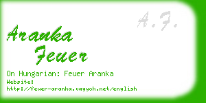 aranka feuer business card